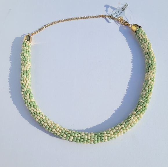 NWT Free People Diving in Choker in Green Beige - Picture 2 of 5